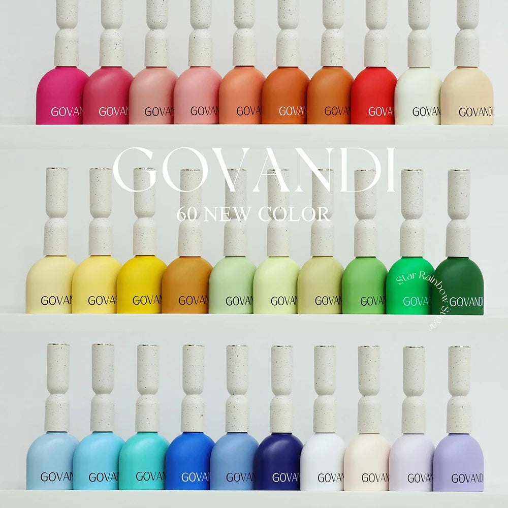 Blushimmer 60-color Korean Loverly Macaron gel polish set with 15ML UV gel enamel for manicures, including color card for nail art.