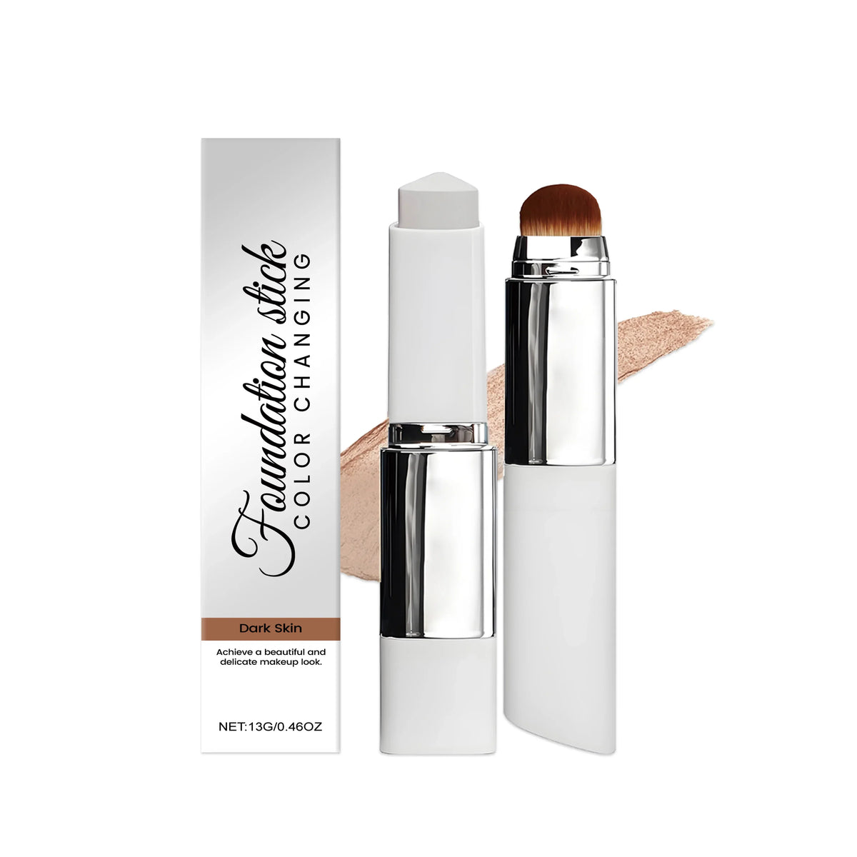 Blushimmer 2-in-1 color-changing foundation and concealer liquid stick with lightweight, moisturizing, brightening, matte finish makeup