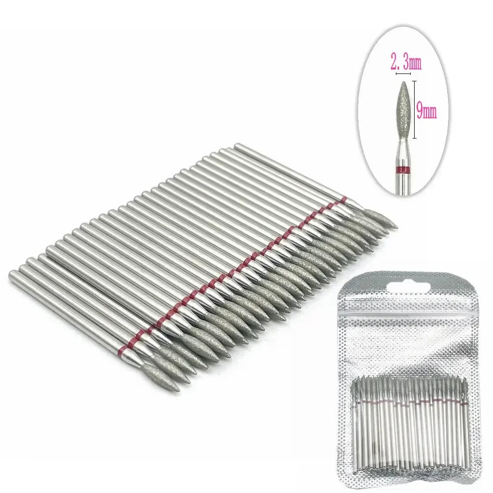 50pc Diamond Nail Drill Cuticle Clean Bit Set Milling Cutter for Manicure Electric Bits Accessories Dead Skin Remove Tool
