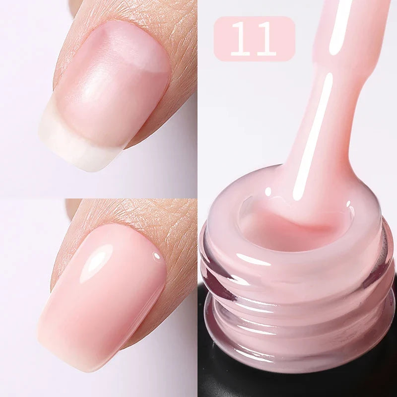 Blushimmer Born Pretty 15ml jelly nude rubber base gel in natural milky white for semi-permanent UV and LED gel nail application.