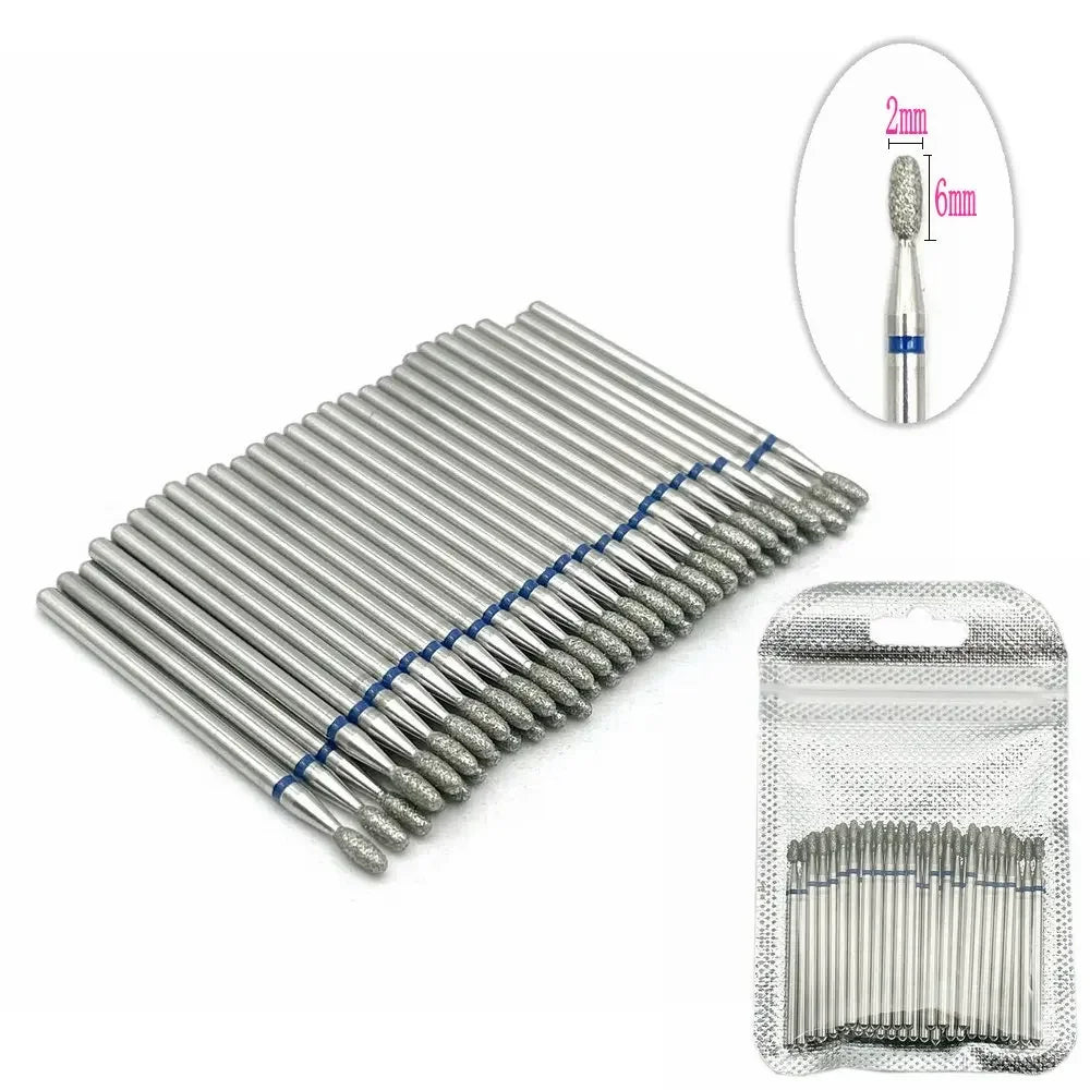 50pc Diamond Nail Drill Cuticle Clean Bit Set Milling Cutter for Manicure Electric Bits Accessories Dead Skin Remove Tool