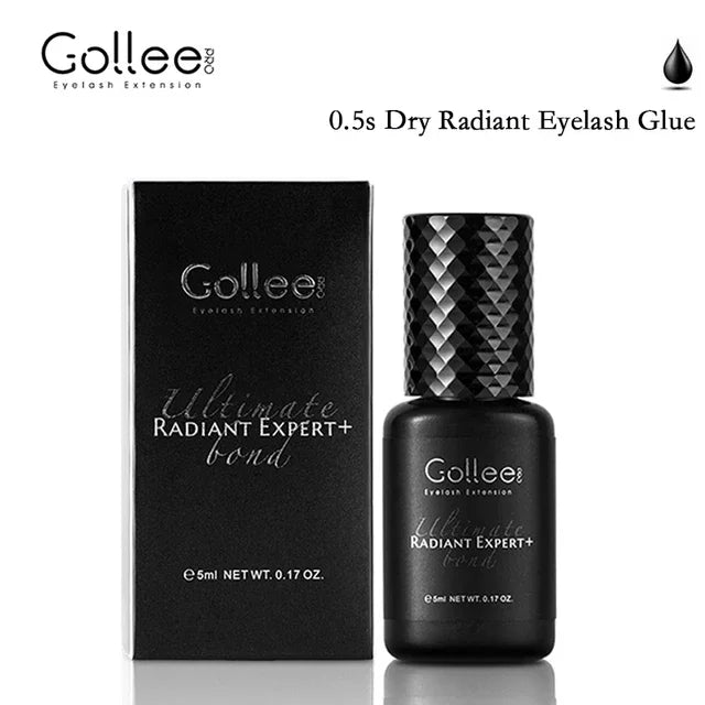 Blushimmer Gollee 1s dry eyelash adhesive with mixed floral fragrance, waterproof lash extension glue and bonder in a clear bottle