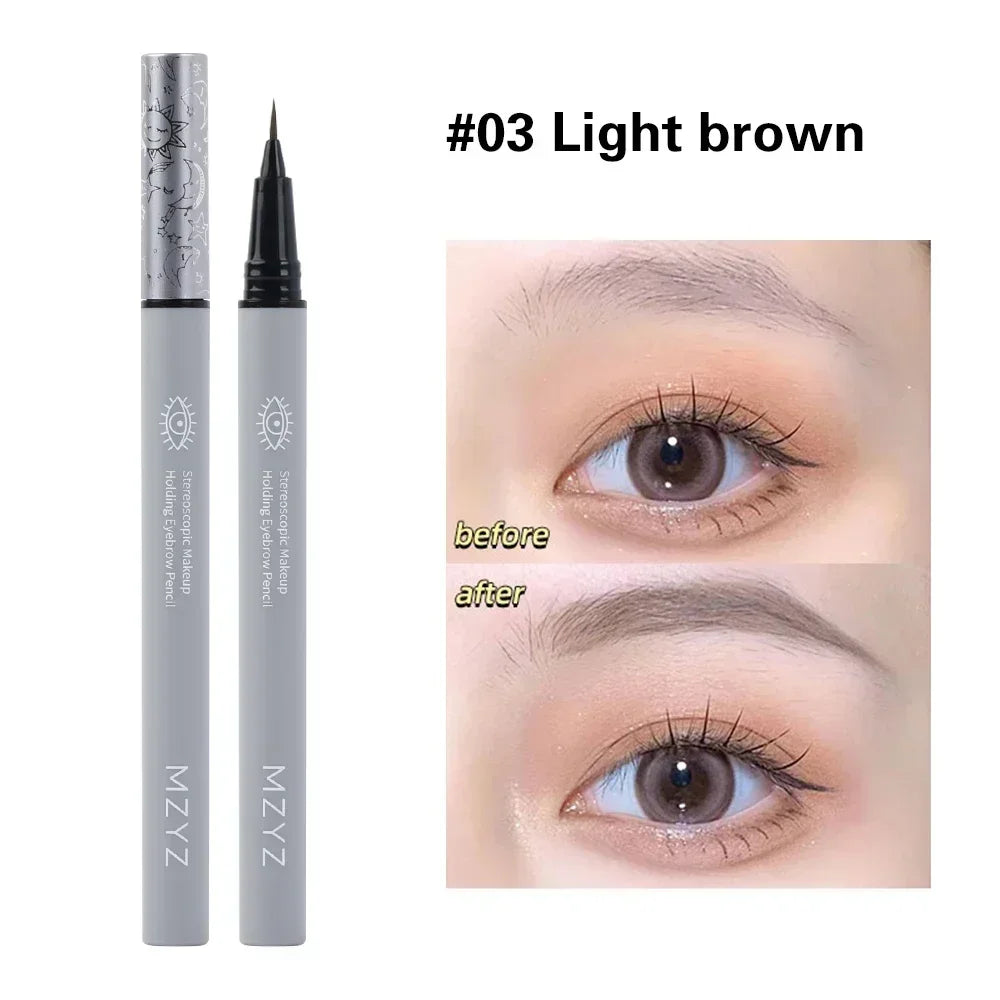 Blushimmer waterproof liquid eyebrow pencil with ultra-fine tip for natural, long-lasting eyebrow makeup and tattooing effect.