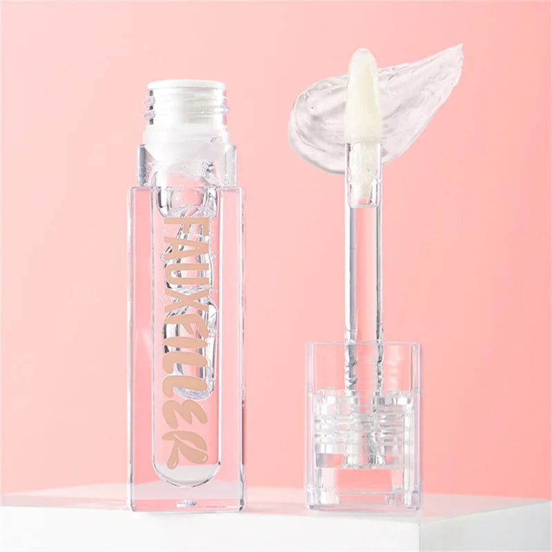 Blushimmer Huda Beauty Blush Filter Soft Glow liquid blush with shiny lip gloss in cotton candy and bubblegum shades, cosmetic product.
