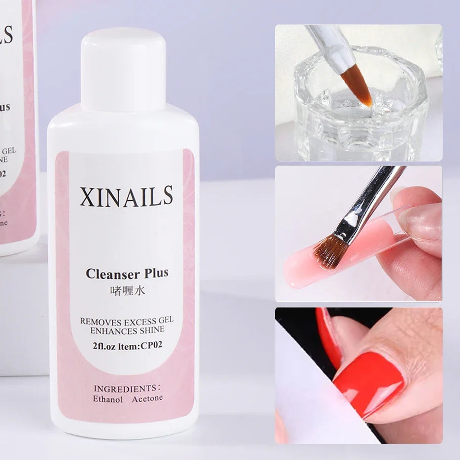 Blushimmer nail degreaser liquid with gel polish remover, acetone, and nail cleaner for surface prep and excess removal.
