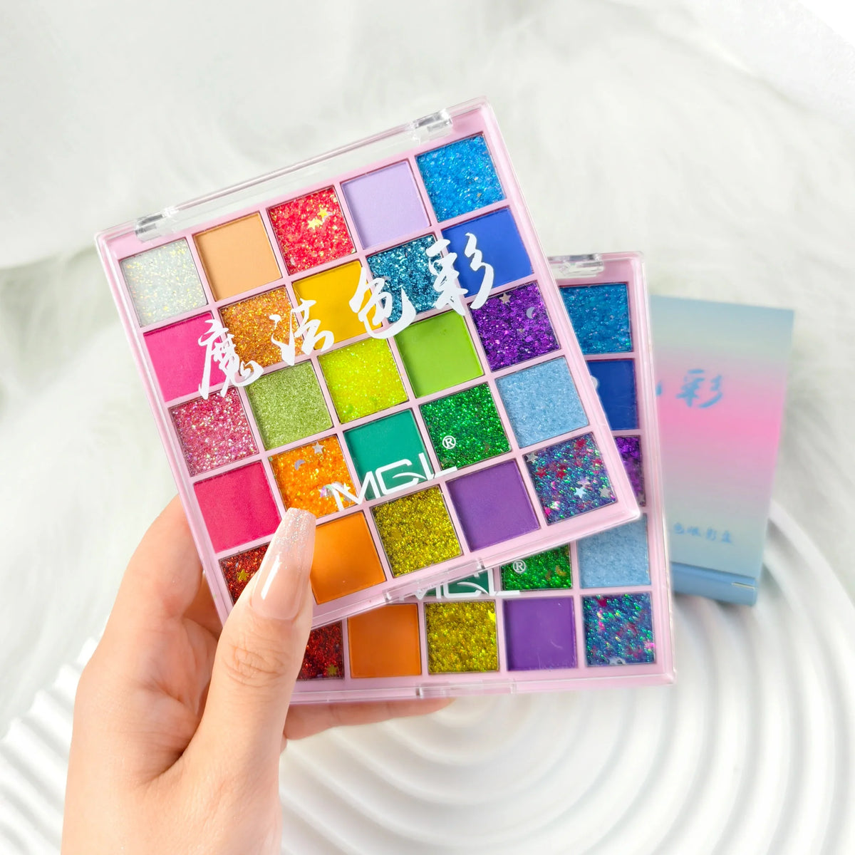 25-Color Glitter Eyeshadow Palette - Matte & Shimmer Waterproof