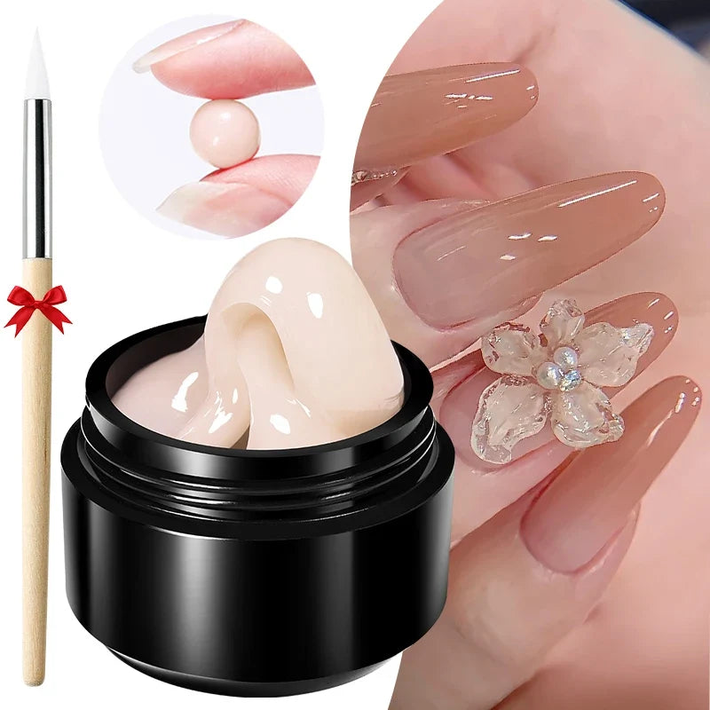 BORN PRETTY 15ml Clear Non Stick Hand Extension Gel 3D Shaping Sculpting Carving Nail Art Solid Hard Gel for Fake Nail