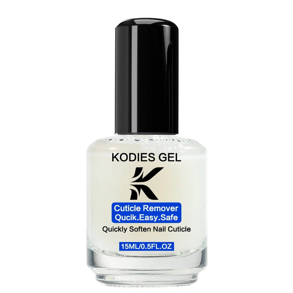 Blushimmer KODIES GEL Cuticle Remover 15ML gentle exfoliator and foot cuticle oil softener liquid for manicure repair and nail care.