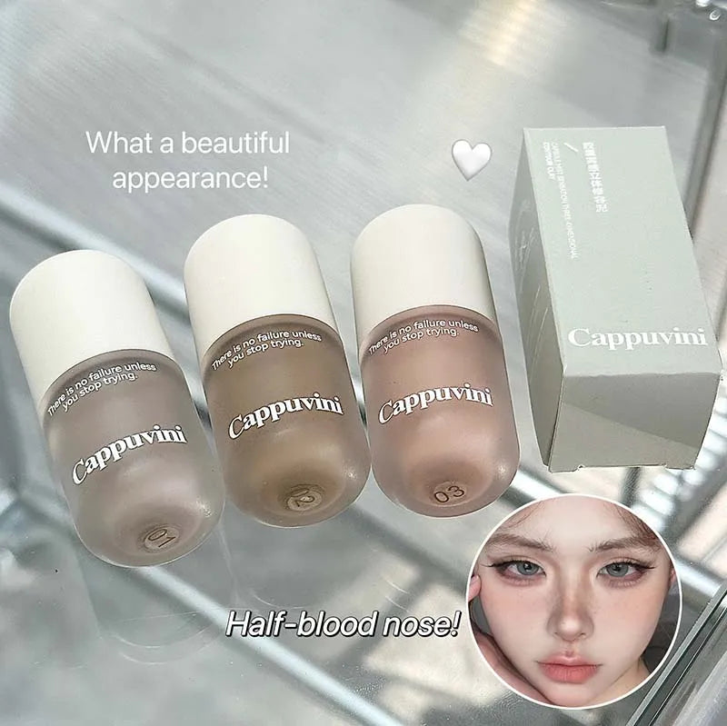 Blushimmer grey brown facial contour shadow cream and bronzer stick for natural 3D nose contour and brightening makeup.