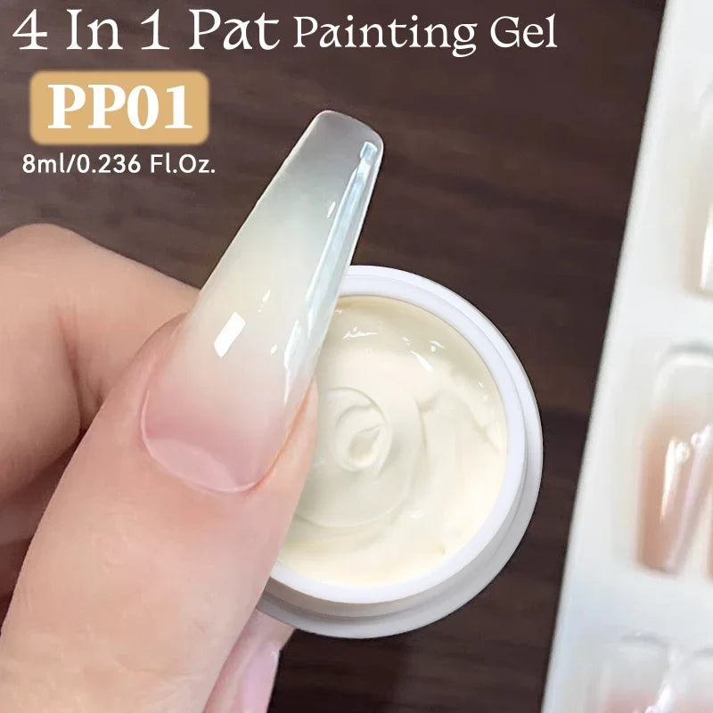 Blushimmer UR SUGAR 4-in-1 nude pink gel nail art liner for gradient, cover edge, stamping, and pattern design on nails.