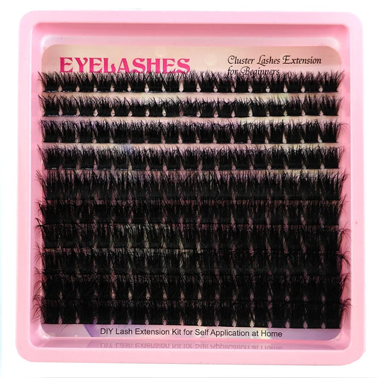 Blushimmer 10-18mm fluffy thick lash clusters with 10-40D curl, wispy individual false eyelashes for DIY makeup application
