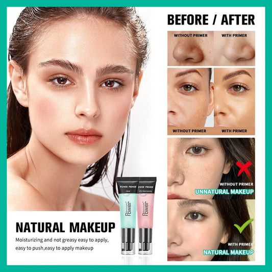 Blushimmer Power Grip moisturizing makeup base primer with lightweight, invisible, pore-blurring, colorless formula for natural makeup.