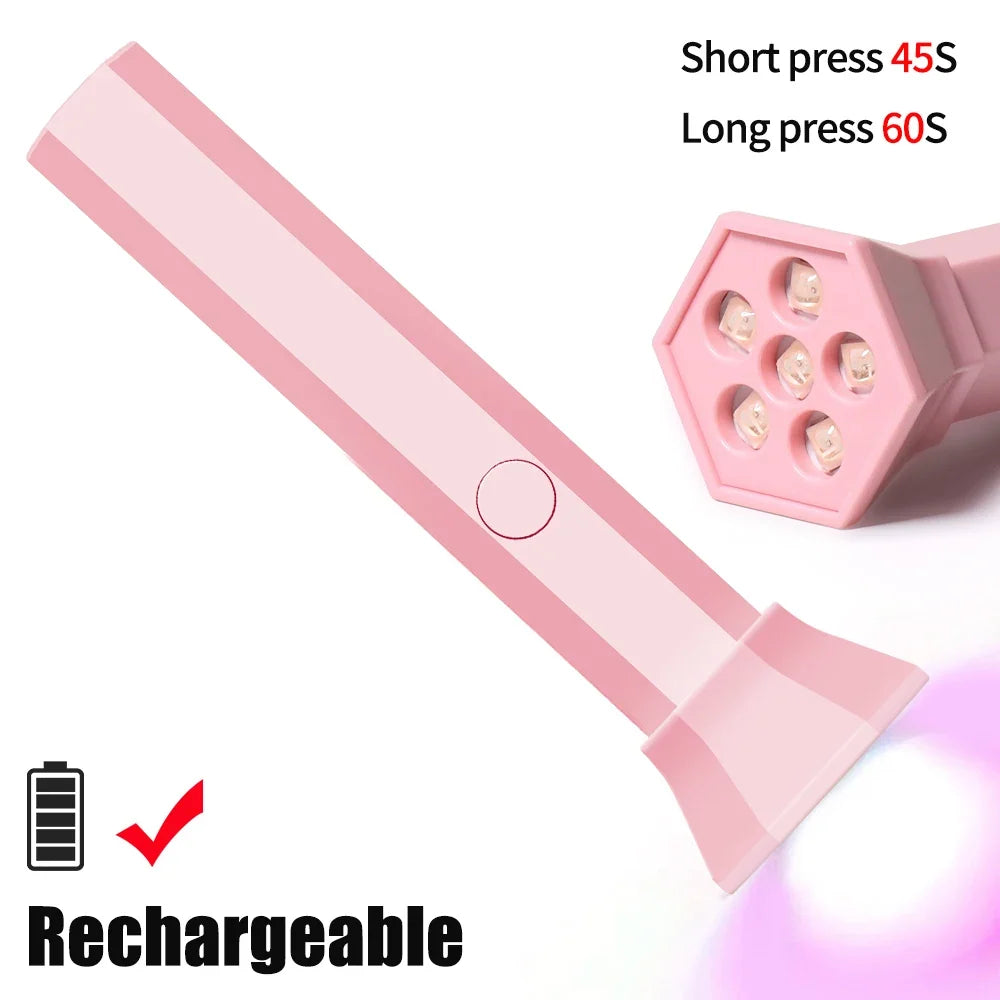 YIKOOLIN Handheld UV Light for Gel Nails Mini UV Light for Gel Nails Cordless Rechargeable Mini Nail Lamp for Fast Curing Gel
