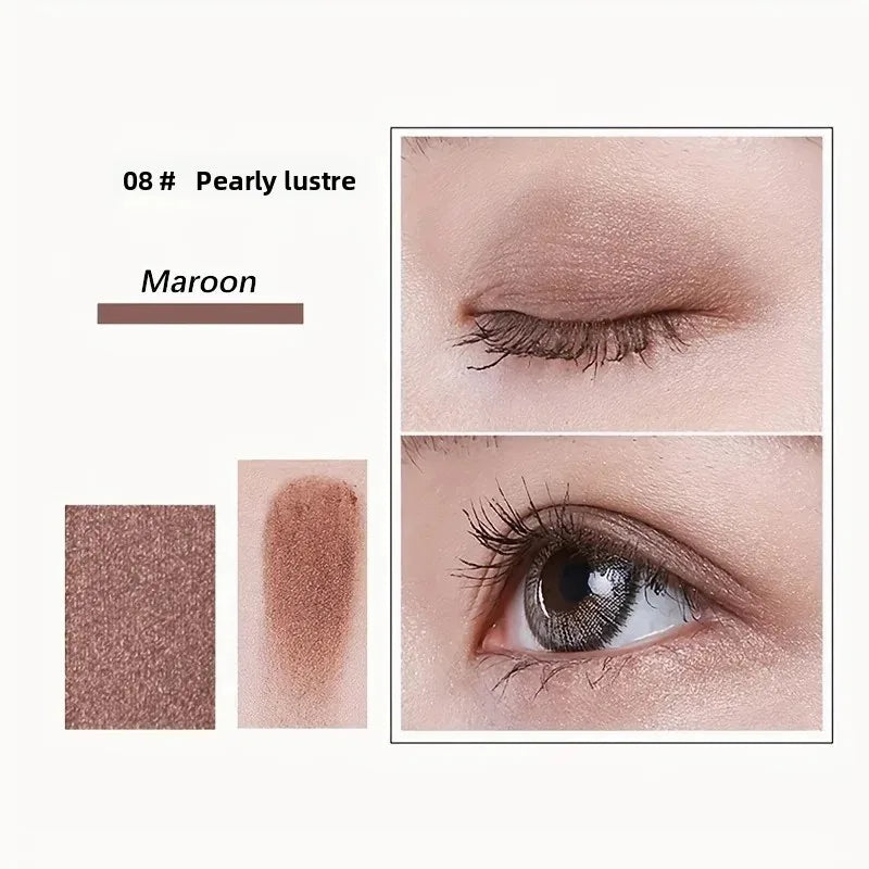Blushimmer professional 12-color eyeshadow palette with natural shimmer and matte nude shades for eye makeup artistry.