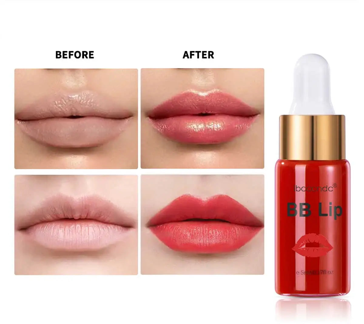 Blushimmer BB Lips Ampoule Serum Starter Set with semi-permanent lip tint kit, featuring small bottles and lip applicators.