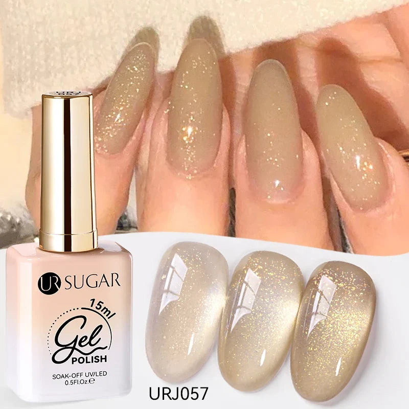 UR SUGAR 15ml Jelly Milky White Translucent Color Gel Polish Semi Permanent UV Gel Nail Art Soak Off Gel Varnish Latest Fashion
