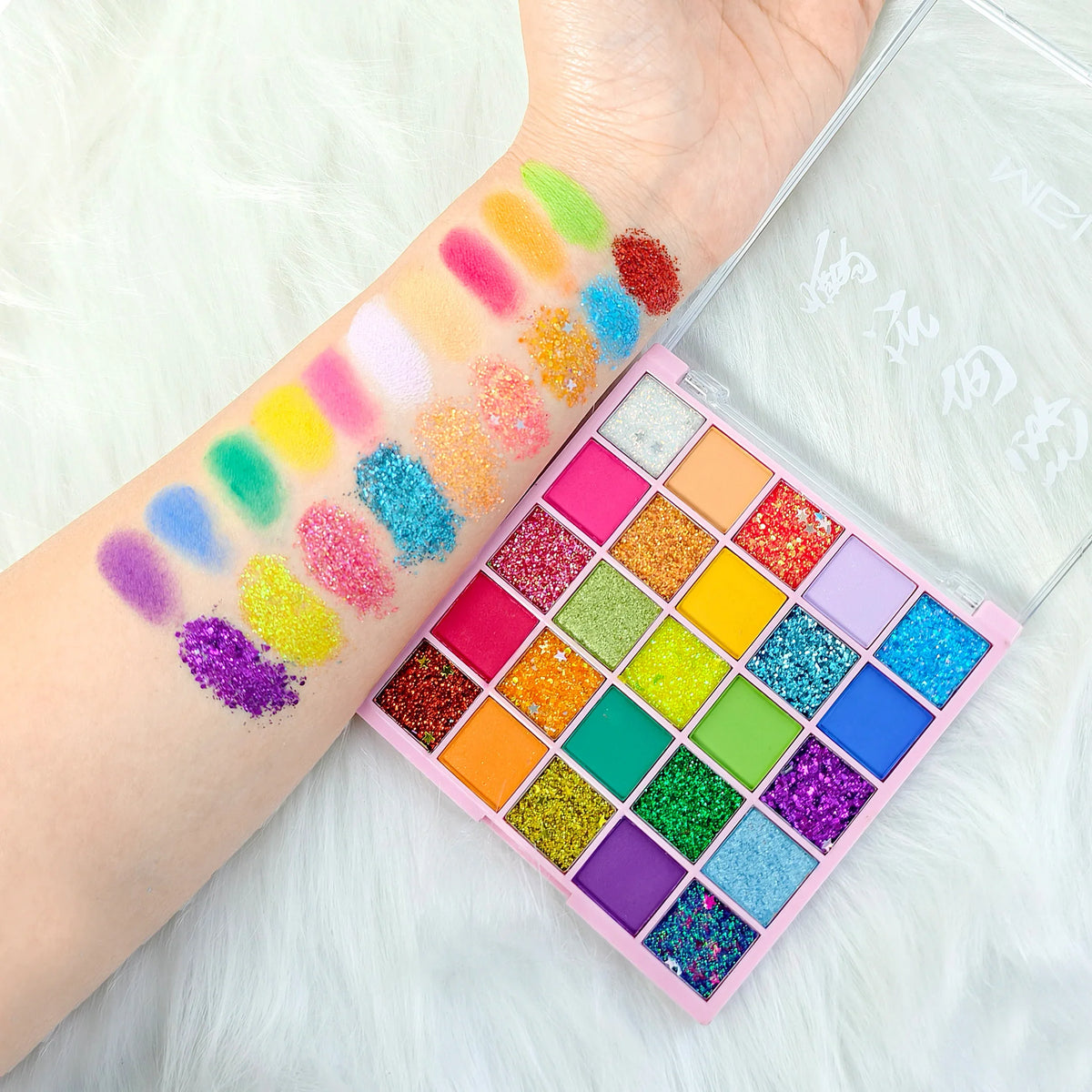 25-Color Glitter Eyeshadow Palette - Matte & Shimmer Waterproof