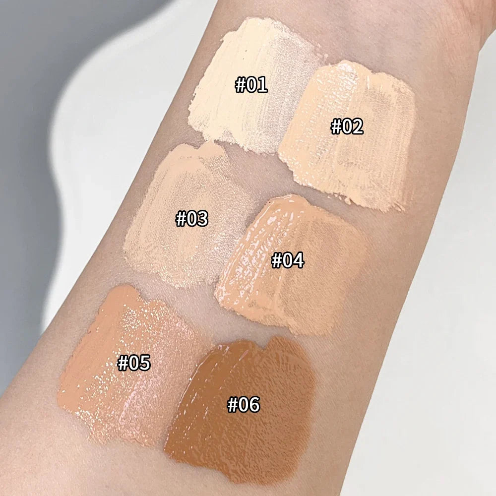 Blushimmer waterproof matte liquid concealer cream for face, covering acne and dark circles, with moisturizing and contouring benefits.