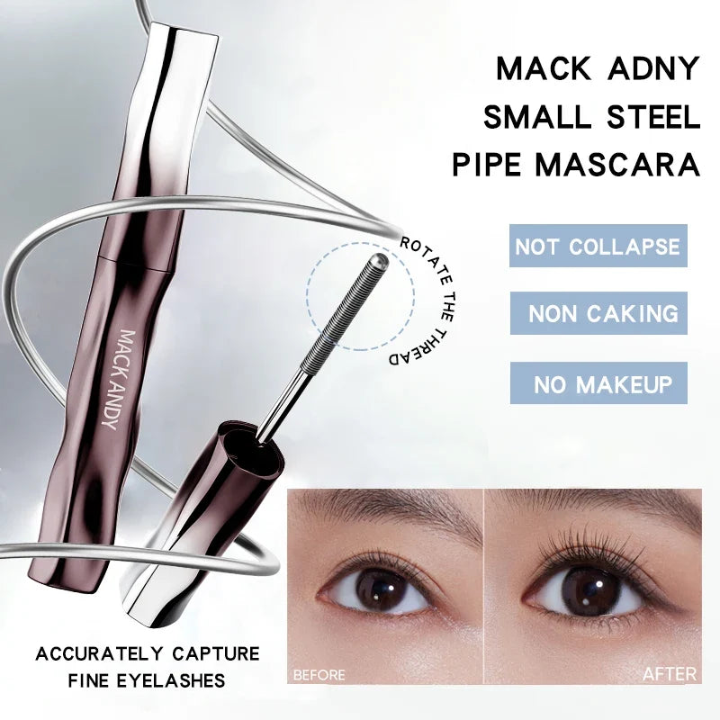 Blushimmer Mackandy Waterproof 3D Lengthening Mascara in black, 4.5g, with a brush showing on the wand for defined, elongated lashes.