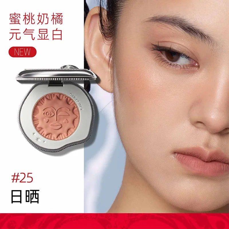 Girlcult Blushimmer Emotional Blush highlighter and matte blush pressed powder, featuring fine shimmer for a cute makeup look.