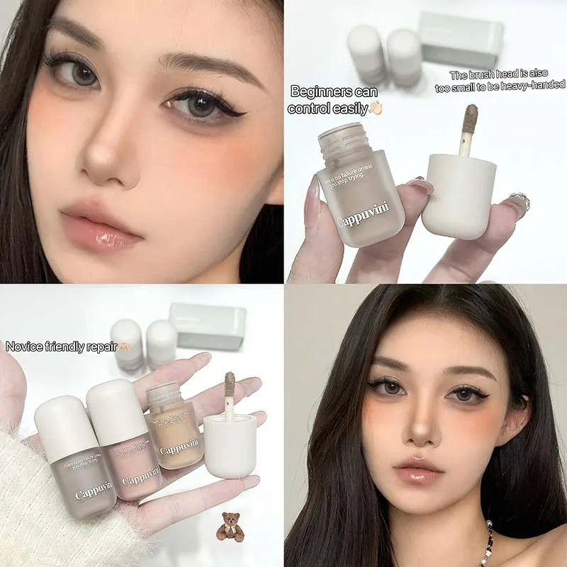 Blushimmer grey-brown facial contour shadow cream and bronzer stick for 3D nose shaping and natural nude makeup look