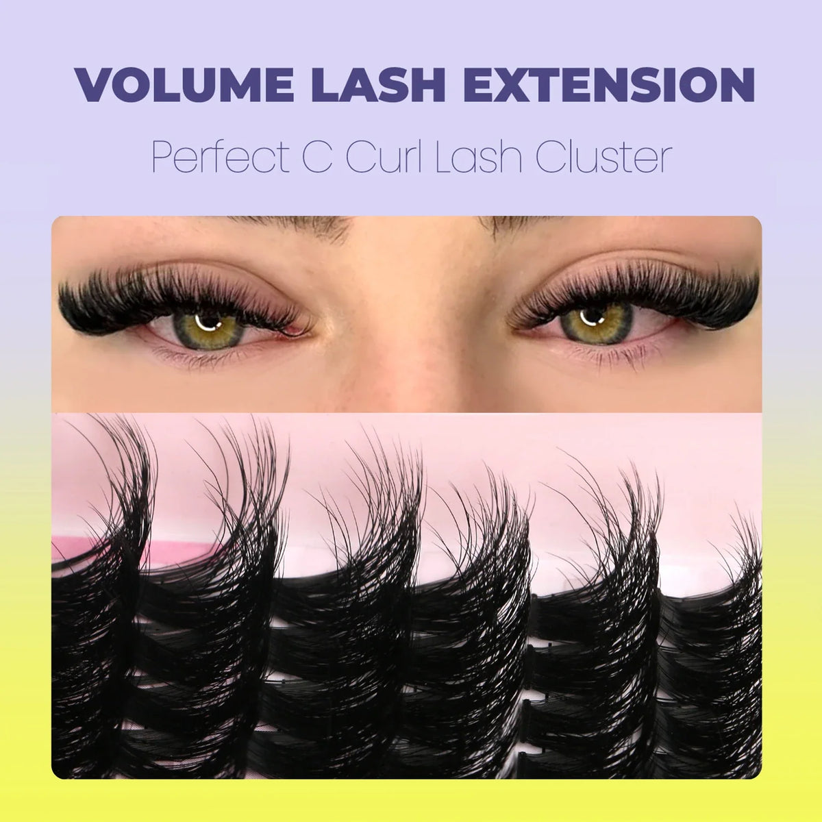 Blushimmer GROINNEYA Lashes Clusters cat eye wispy individual eyelash extensions for DIY makeup, fluffy and voluminous.