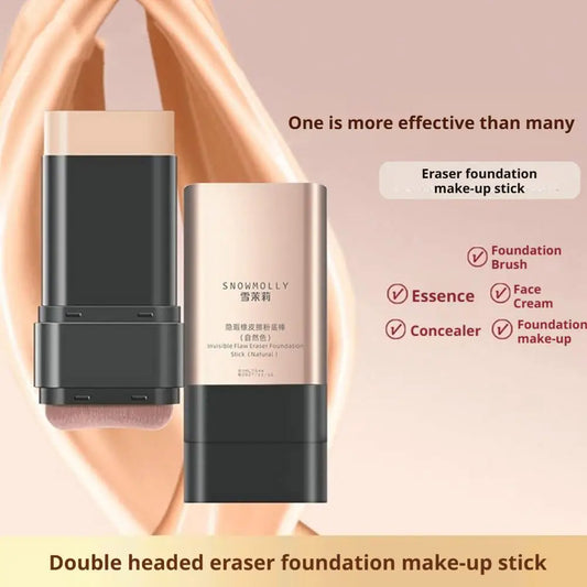 Blushimmer 2-in-1 lightweight foundation stick with full coverage, hydrating finish, and natural glow in sleek packaging.