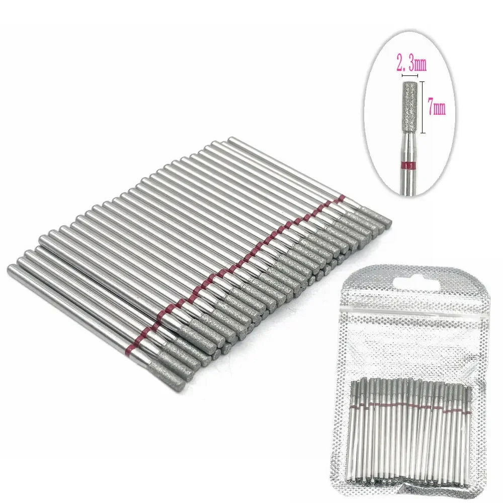 50pc Diamond Nail Drill Cuticle Clean Bit Set Milling Cutter for Manicure Electric Bits Accessories Dead Skin Remove Tool