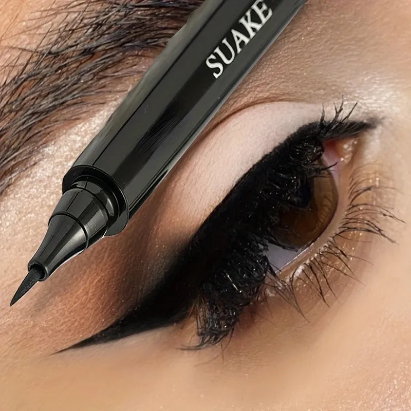 Blushimmer black waterproof eyeliner with sweat-proof and smudge-proof formula, smoothly gliding on for a natural look.