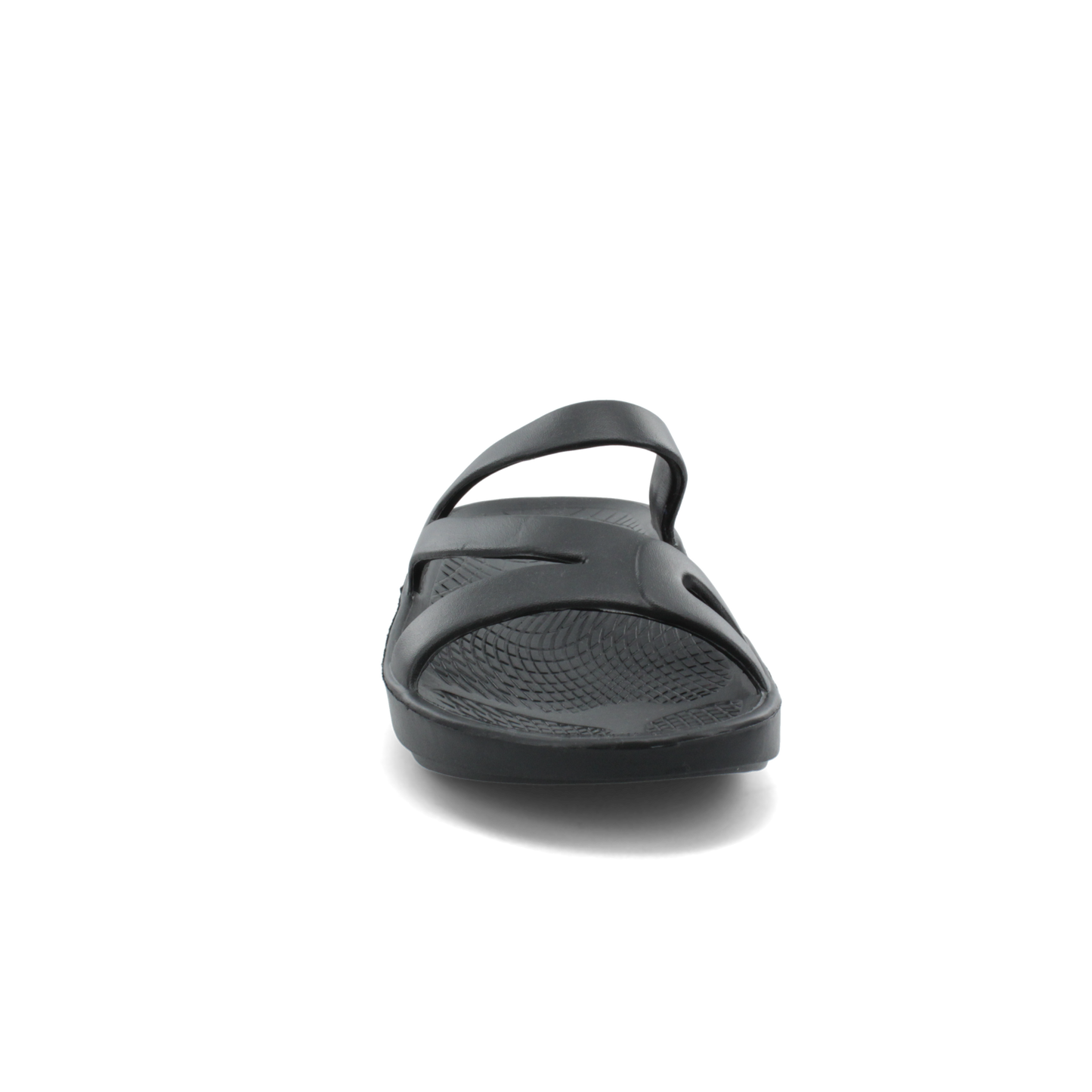 Women's Sovella Active Recovery Sandals by Lucky Feet Shoes, black PF slide with cushioned sole for comfort and support.