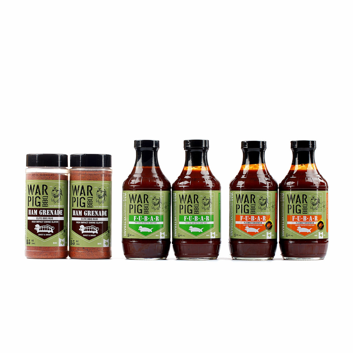 Image of WarPig BBQ Sweet & Spicy Pork Bundle featuring marinated pork cuts with a sweet and spicy glaze, ready for grilling.