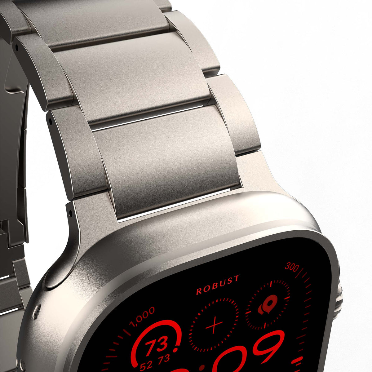 Robust Titanium Band T01 with smooth, polished surface, showcasing a sleek, modern design suitable for everyday wear.