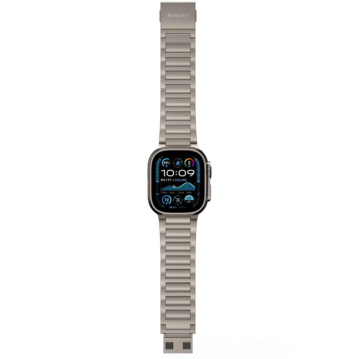 Robust Titanium Band Pro, a sleek, polished titanium band with a smooth finish, displayed on a neutral background.