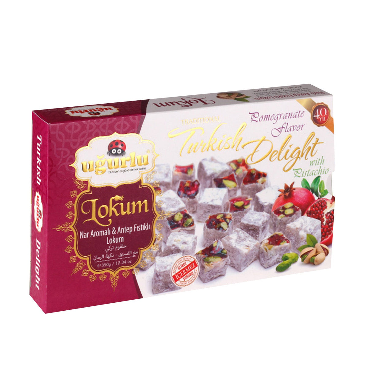 Turkish delight Ugurlu Narfistik Lokum by S101 with pistachio flavor, shown in a clear image highlighting its texture and packaging.