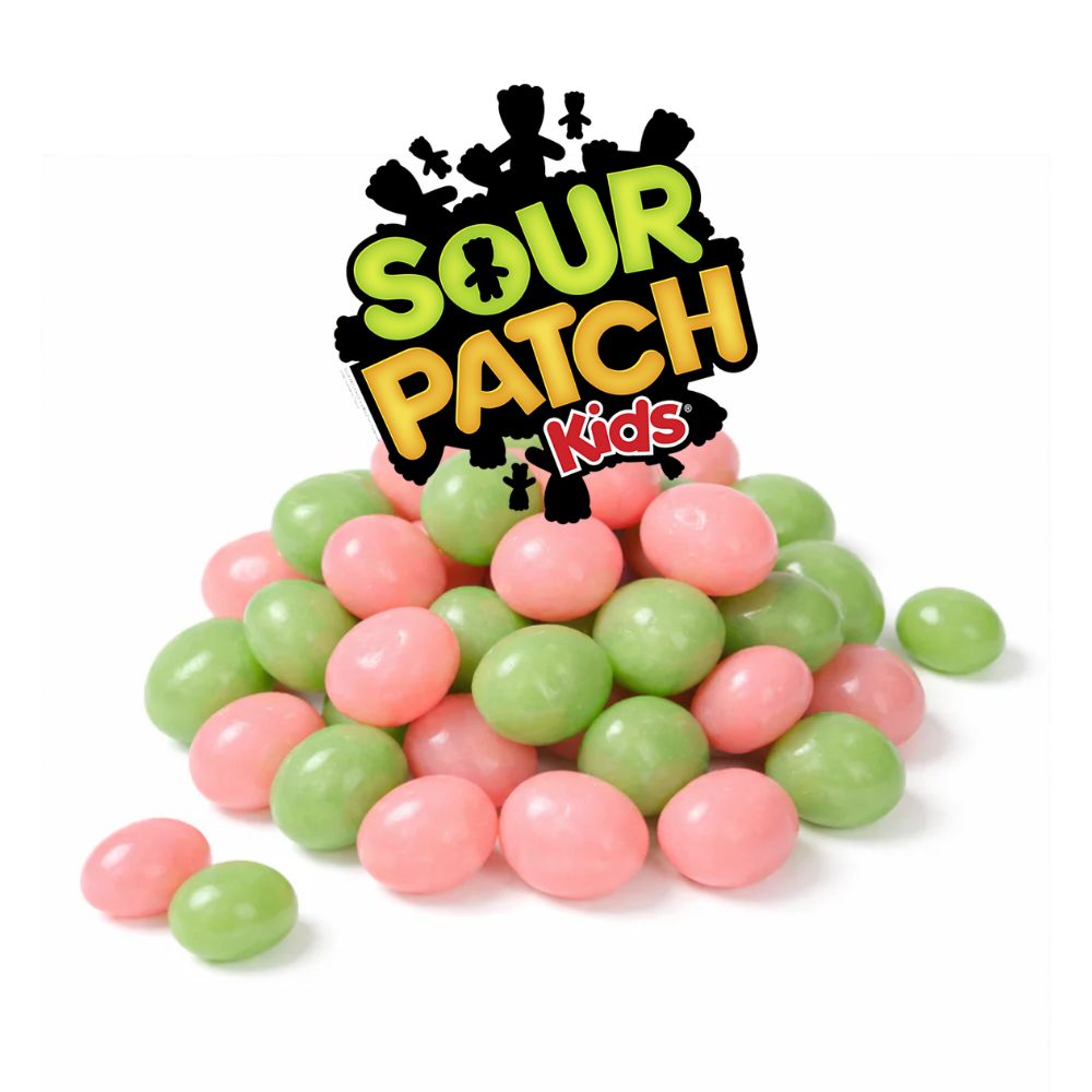 Candy In Bulk Sour Patch Kids Watermelon Jelly Beans, soft and chewy watermelon-flavored candy in a bulk value bag.