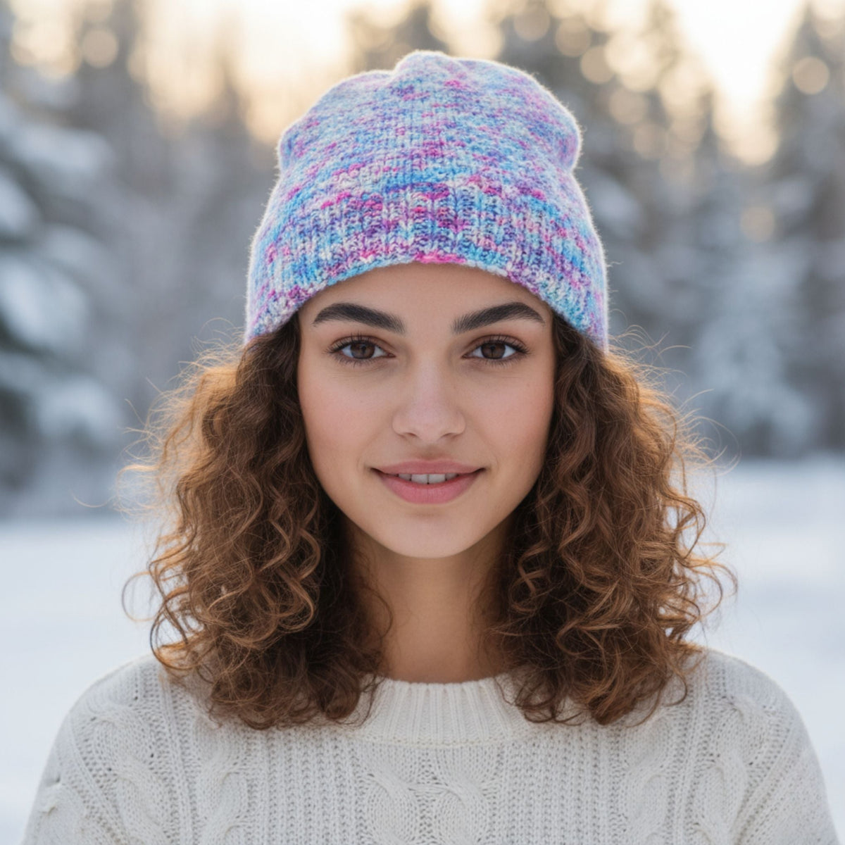 Easy winter beanie knitting and crochet pattern by Darn Good Yarn, featuring a cozy, textured hat suitable for beginners.