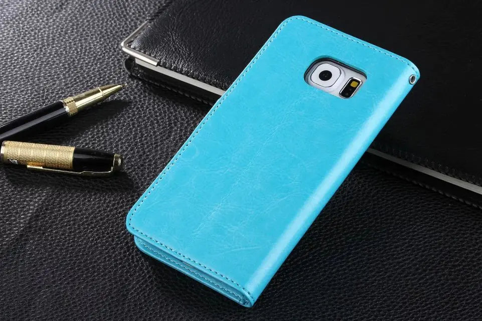 Genuine Leather Case with Lanyard for Samsung S6