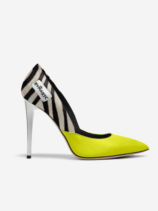 Vegan women’s stiletto shoe by BYMANYC New York, NOLITA Midnight, showcasing sleek midnight vegan leather heel and elegant design.