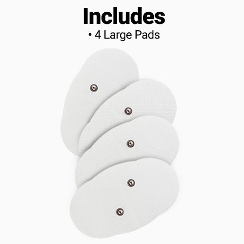 iReliev wireless large single pads refill kit with off-white replacement pads for TENS and EMS therapy devices.