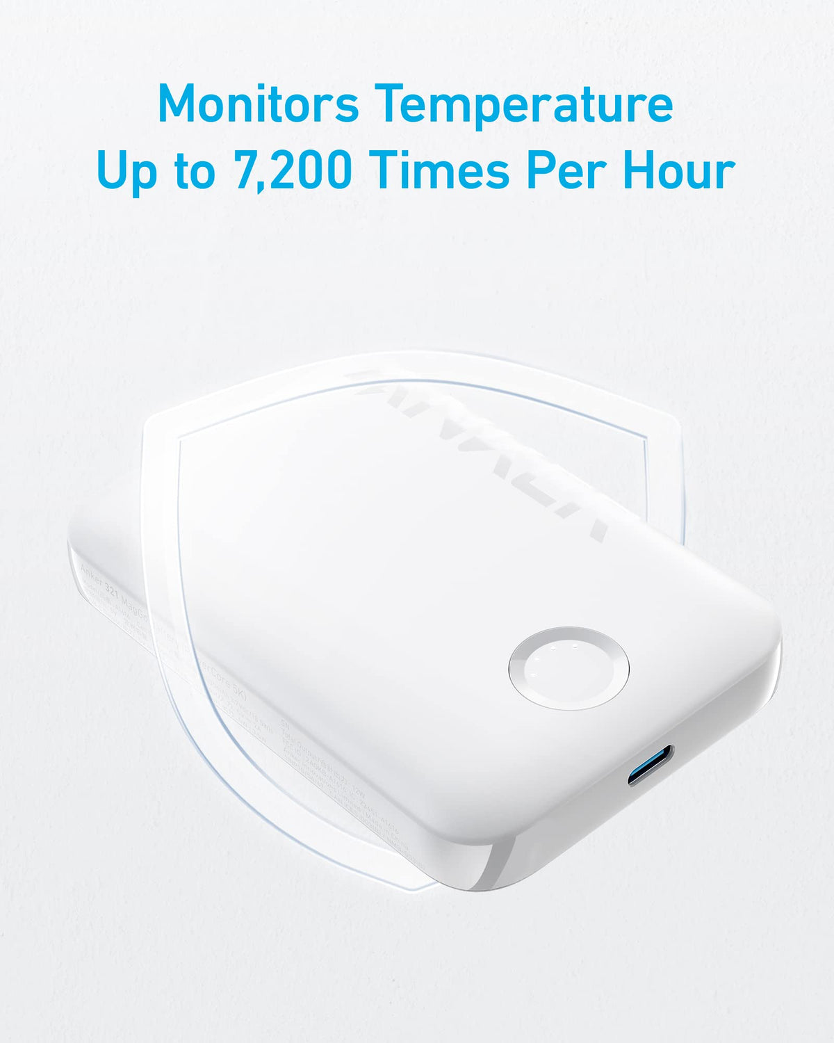 White Anker 321 MagGo Battery PowerCore Magnetic 5K portable charging device with magnetic attachment for smartphones
