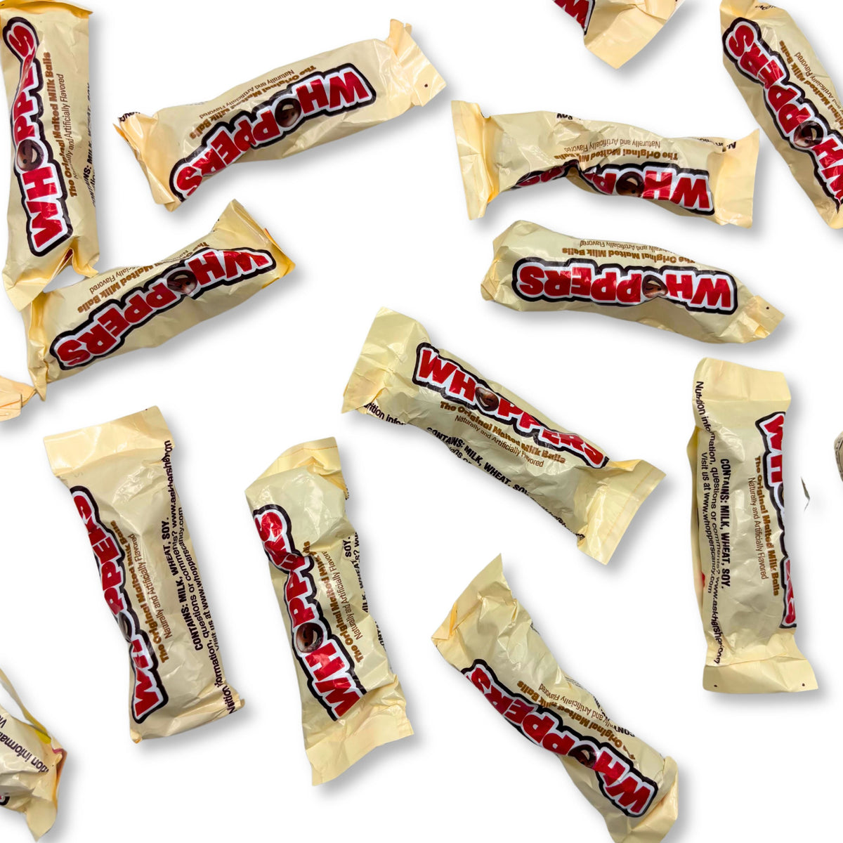 Chocolate Whoppers Malted Milk Balls by Candy In Bulk, showing a close-up of the crunchy malted milk center coated in chocolate