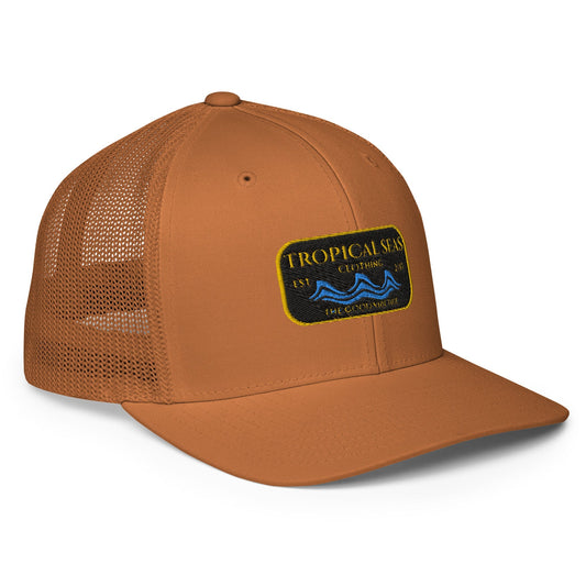 BackUPMYFILESNOW® Steady Wave Mesh Trucker Hat with adjustable strap and breathable mesh panels, in stylish design.