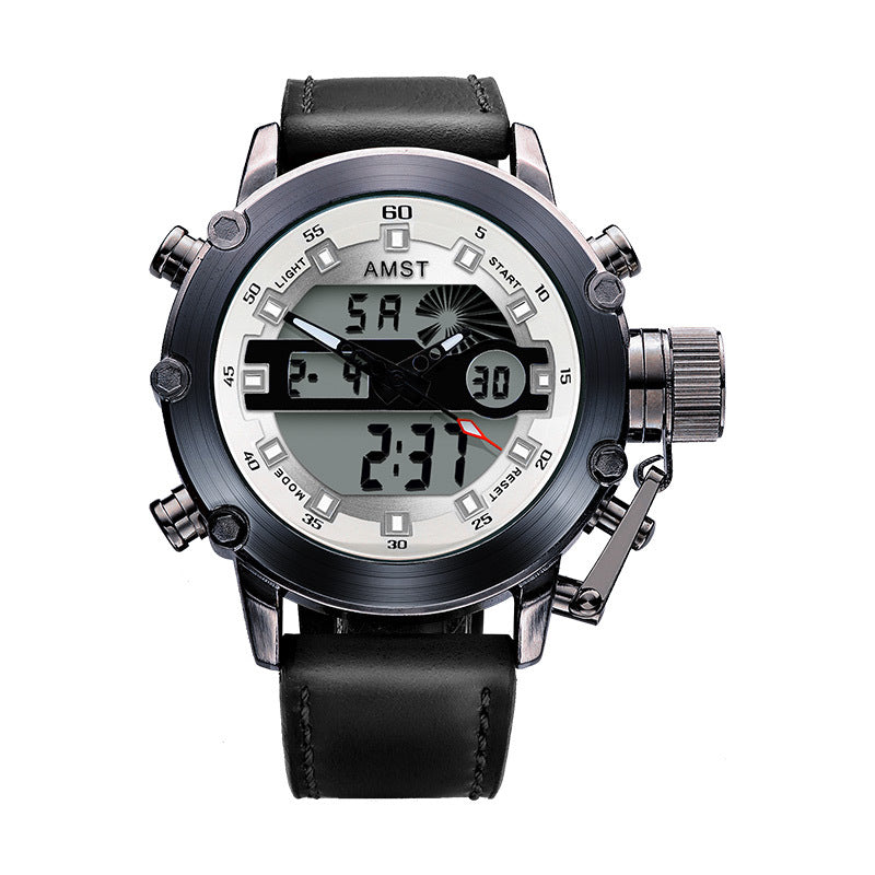 Men's multi-functional casual sports waterproof electronic watch with digital display and durable wristband
