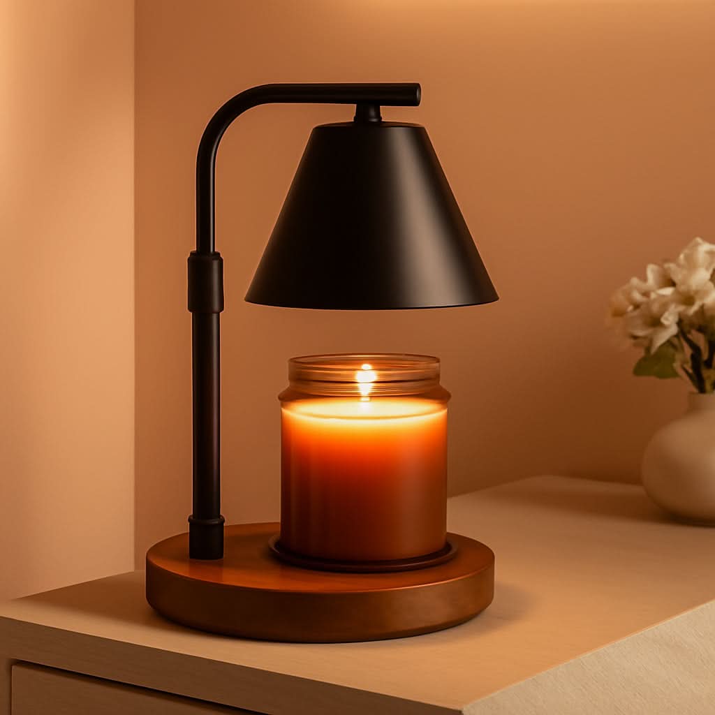 Black Candle Warmer Lamp Height Adjustable Two Bulbs