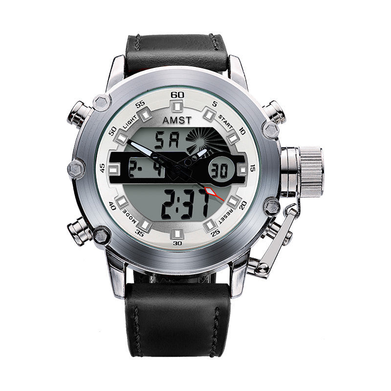 Men's multi-functional casual sports waterproof electronic watch with digital display and durable wrist strap