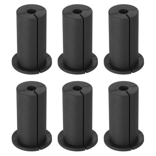 Six black silicone Starlink cable pass-through bushings kit for secure, neat cable management.