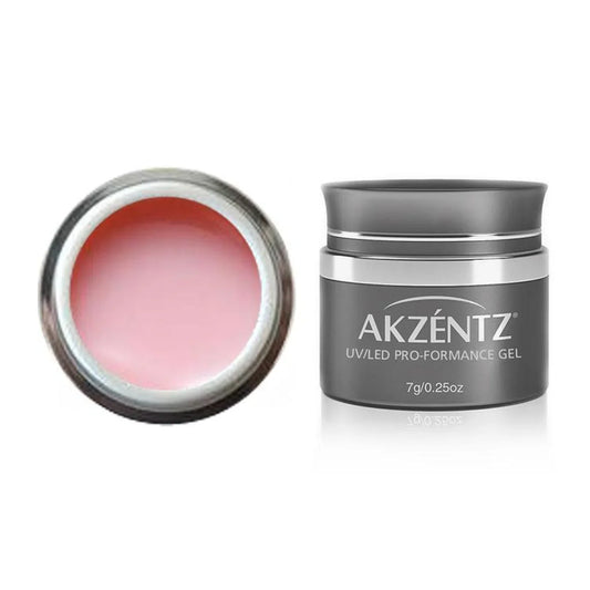 Akzentz Pro-Formance Balance Coverage Warm Pink foundation blush in 7g / 45g, showcasing its smooth, warm pink color and compact packaging.