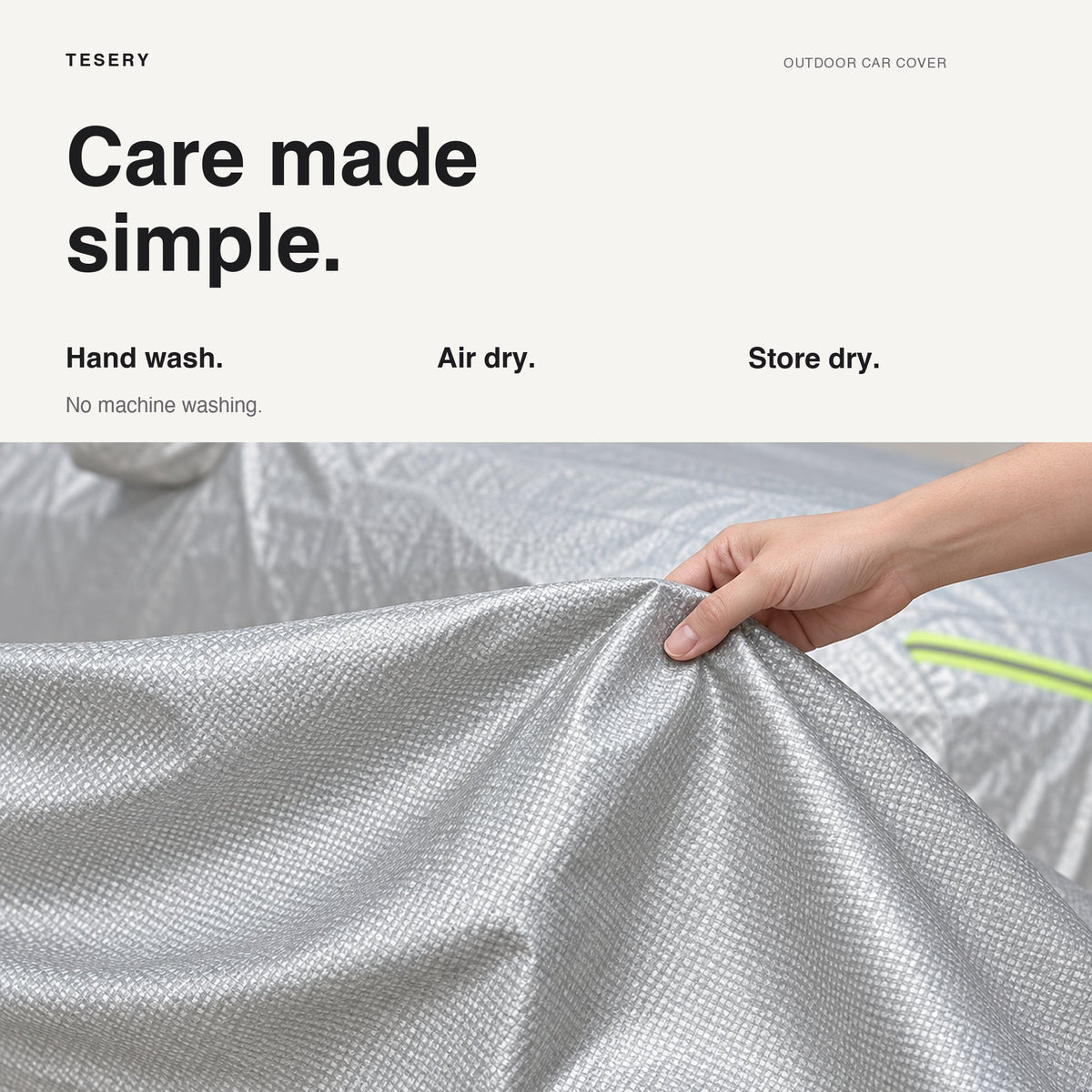 All-weather waterproof Oxford car cover for Tesla Model 3, Y, and S, protecting the vehicle from weather elements and dust.