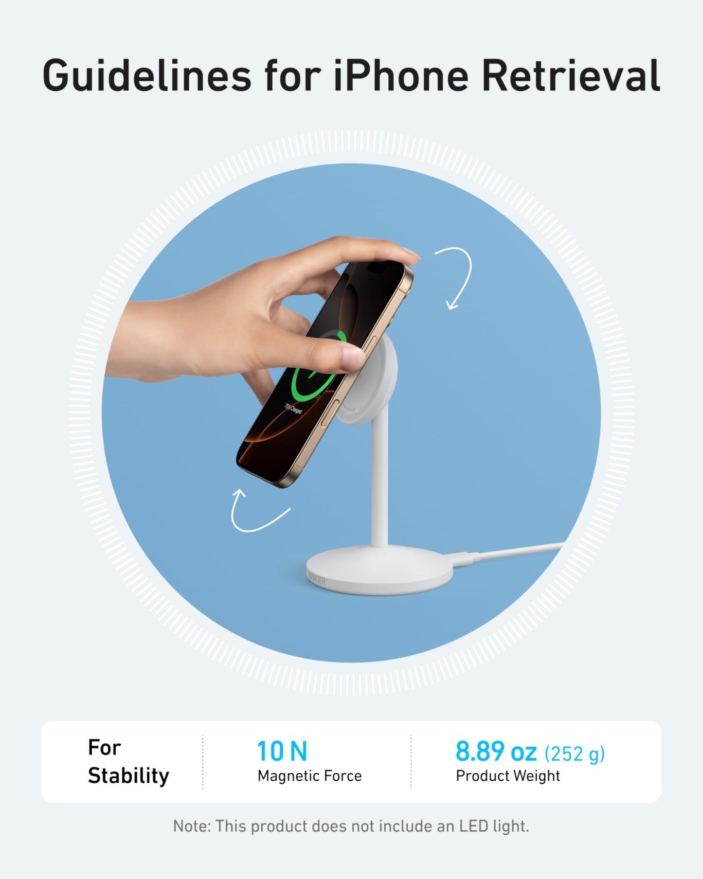 Anker MagGo Wireless Charger (Stand) with Adapter and Cable BOA - BACKUPMYFILESNOW.COM®