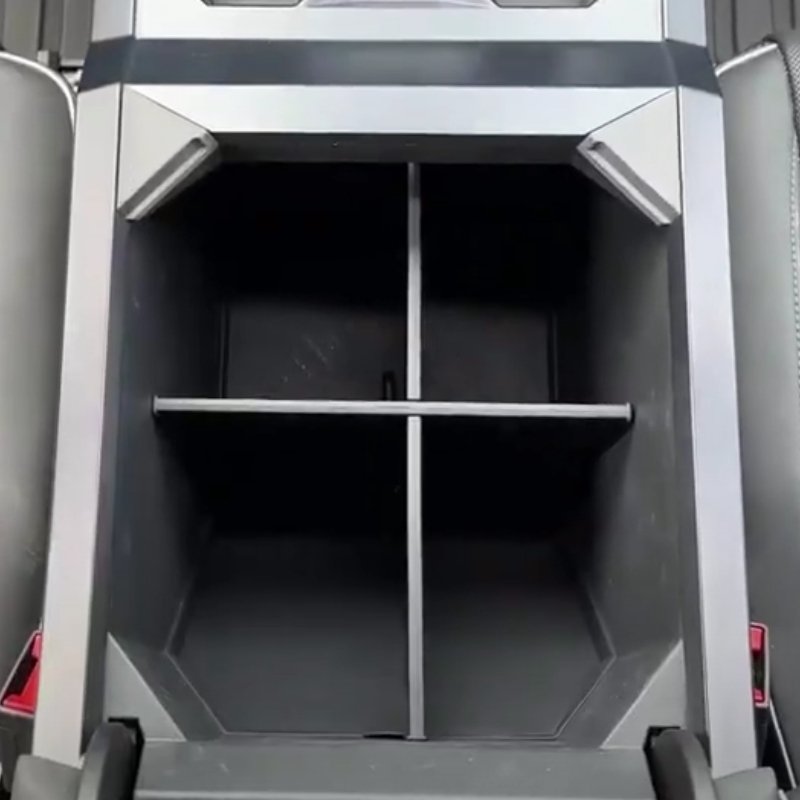 Cybertruck armrest storage box divider by Tesery Official Store, showing organized interior compartment for the vehicle.